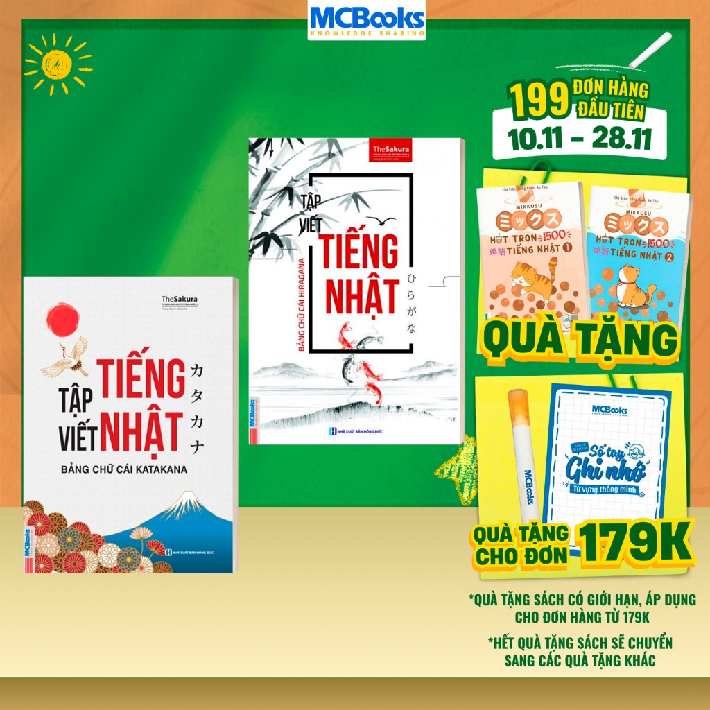 Sách - Combo Tập Viết Tiếng Nhật Bảng Chữ Cái Katakana và Hiragana