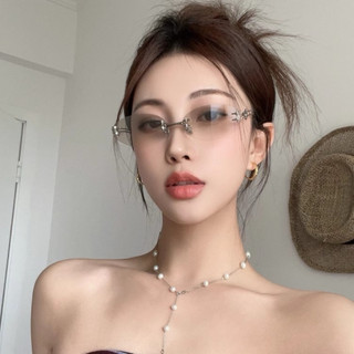 Mắt kính y2k thời trang phong cách không viền cao cấp 2582