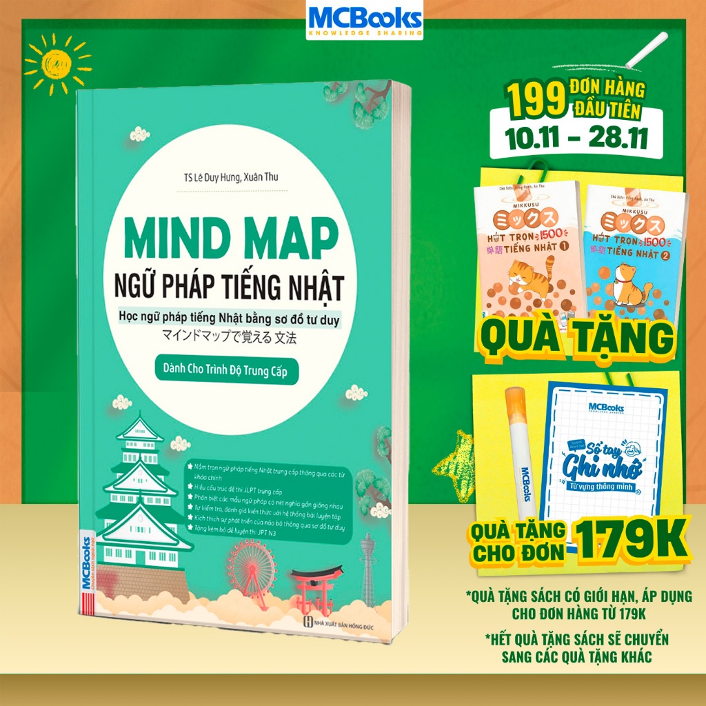 Sách - Mind Map Ngữ Pháp Tiếng Nhật – Học Ngữ Pháp Tiếng Nhật Qua Sơ Đồ Tư Duy – Dành Cho Trình Độ Trung Cấp