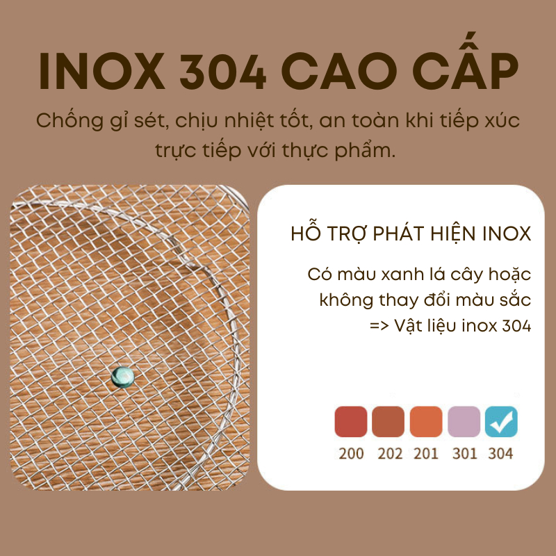 Vỉ Lưới Thoát Dầu Inox 304 Kèm Khay Hứng Dầu Cao Cấp Chống Gỉ, Ráo Dầu Nhanh, Dễ Vệ Sinh, 2 Size Nhỏ Lớn | 335