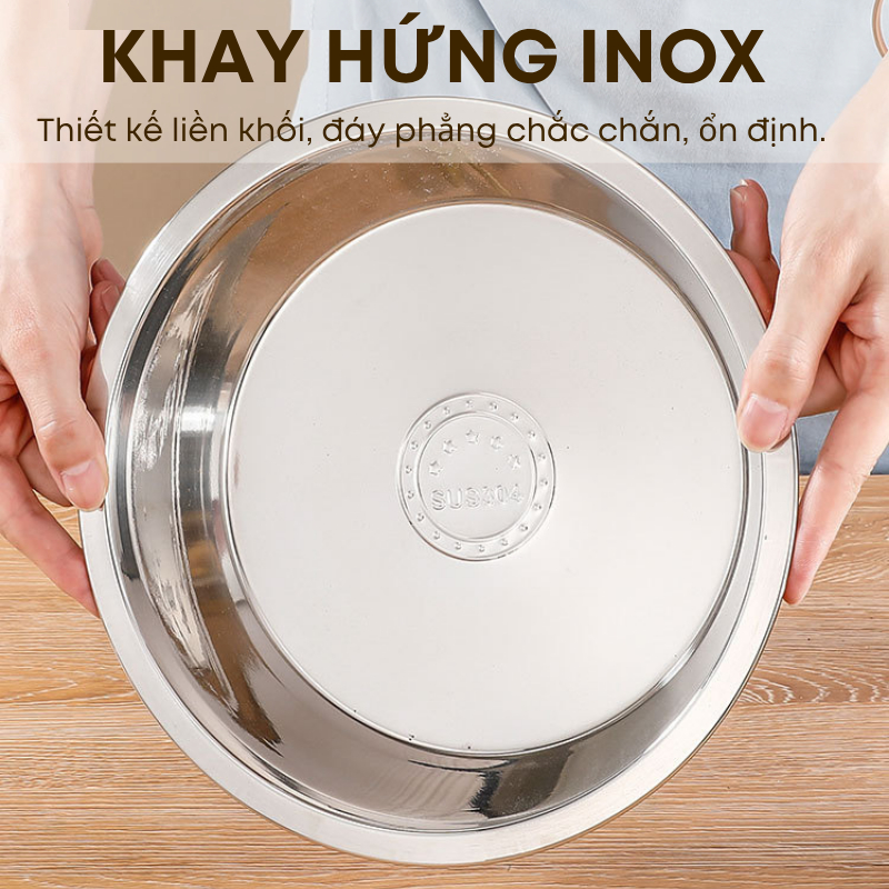 Vỉ Lưới Thoát Dầu Inox 304 Kèm Khay Hứng Dầu Cao Cấp Chống Gỉ, Ráo Dầu Nhanh, Dễ Vệ Sinh, 2 Size Nhỏ Lớn | 335