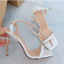 Sandal Mũi Vuông Hở Gót Màu Trắng Cao 11-12(T.hg)