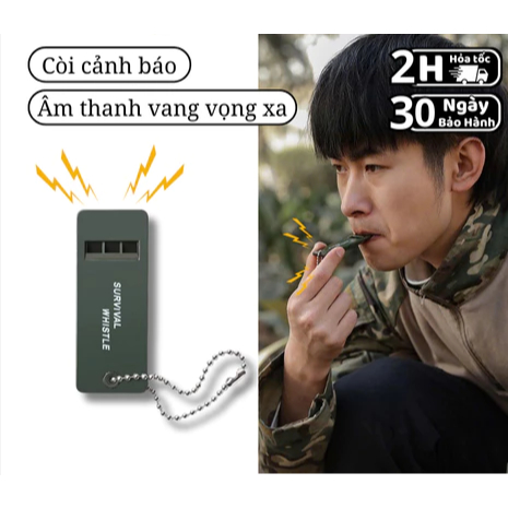 Còi sinh tồn âm lượng lớn, Còi trekking camping âm thanh vang thiết kế nhỏ nhẹ có dây đeo