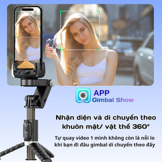 Gimbal Q18 - Gymbal điện thoại quay phim chống rung hỗ trợ quay phim, chụp ảnh chuyên nghiệp xoay 360 độ có đèn Led