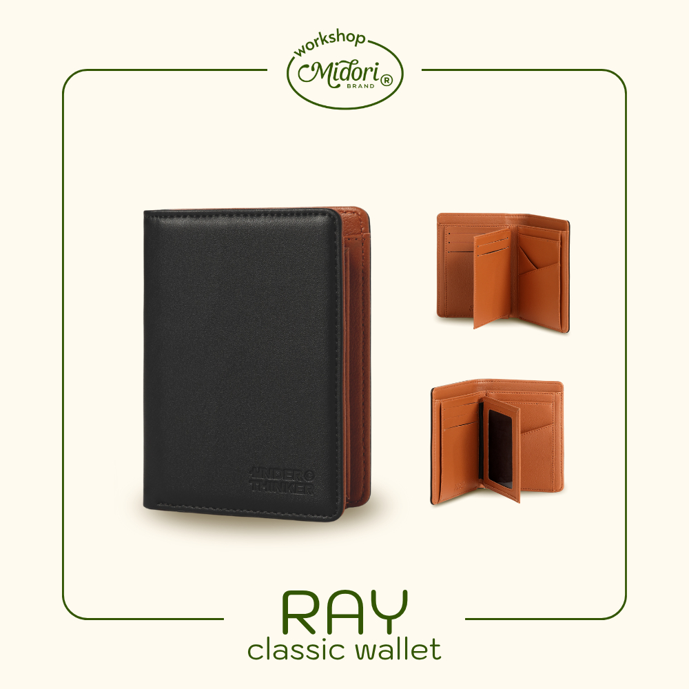 Ví Da PU Đứng RAY Basic Bóp Cầm Tay Nam Nữ Đựng Tiền Thẻ Nhiều Ngăn Chính Hãng | MI MIDORI