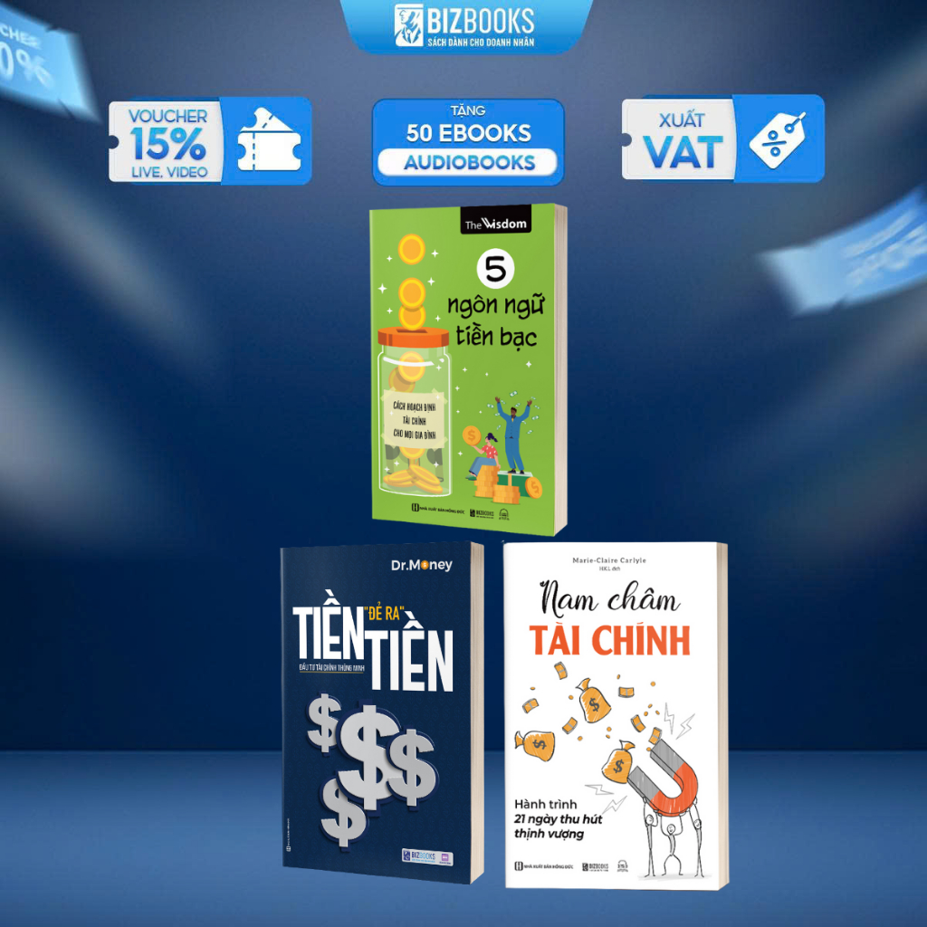 Bộ 3 Cuốn Tiền Đẻ Ra Tiền, 5 Ngôn Ngữ Tiền Bạc, Nam Châm Tài Chính | Bộ Sách Thu Hút Thịnh Vượng & Tư Duy Giàu Có