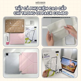 Combo phụ kiện iPad Pro Pack - Gồm 01 Bút Cảm ứng, 01 Ốp Origami khe bút cố định, 01 dán màn hình Paperlike Pro, 01 Khăn