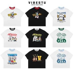 Áo Thun Local Brand VIBESTU " BST Hoạt Hình Ver2 " , Áo Thun Boxy Form Rộng Unisex 250Gsm 100% Cotton