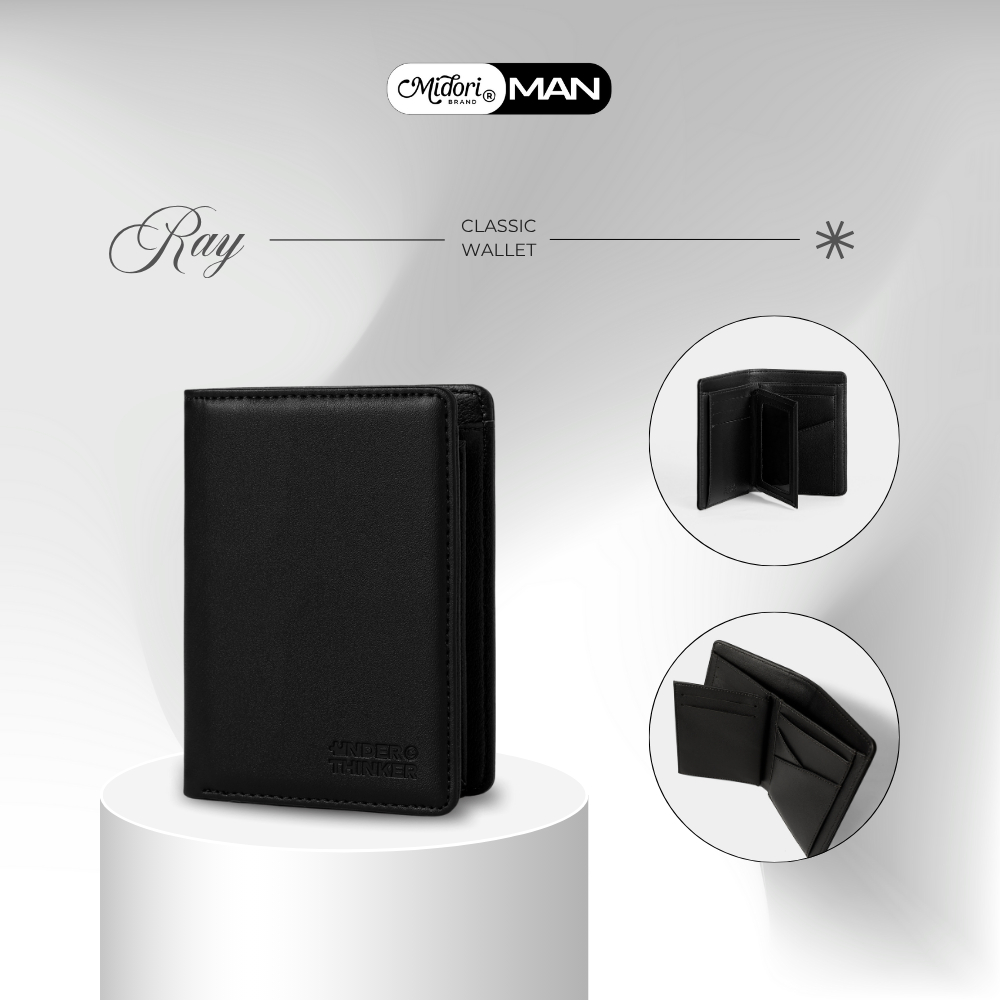 Ví Da Đứng RAY Basic Bóp Cầm Tay Unisex Nam Nữ Đựng Tiền Thẻ Nhiều Ngăn | MIDORI FOR MAN