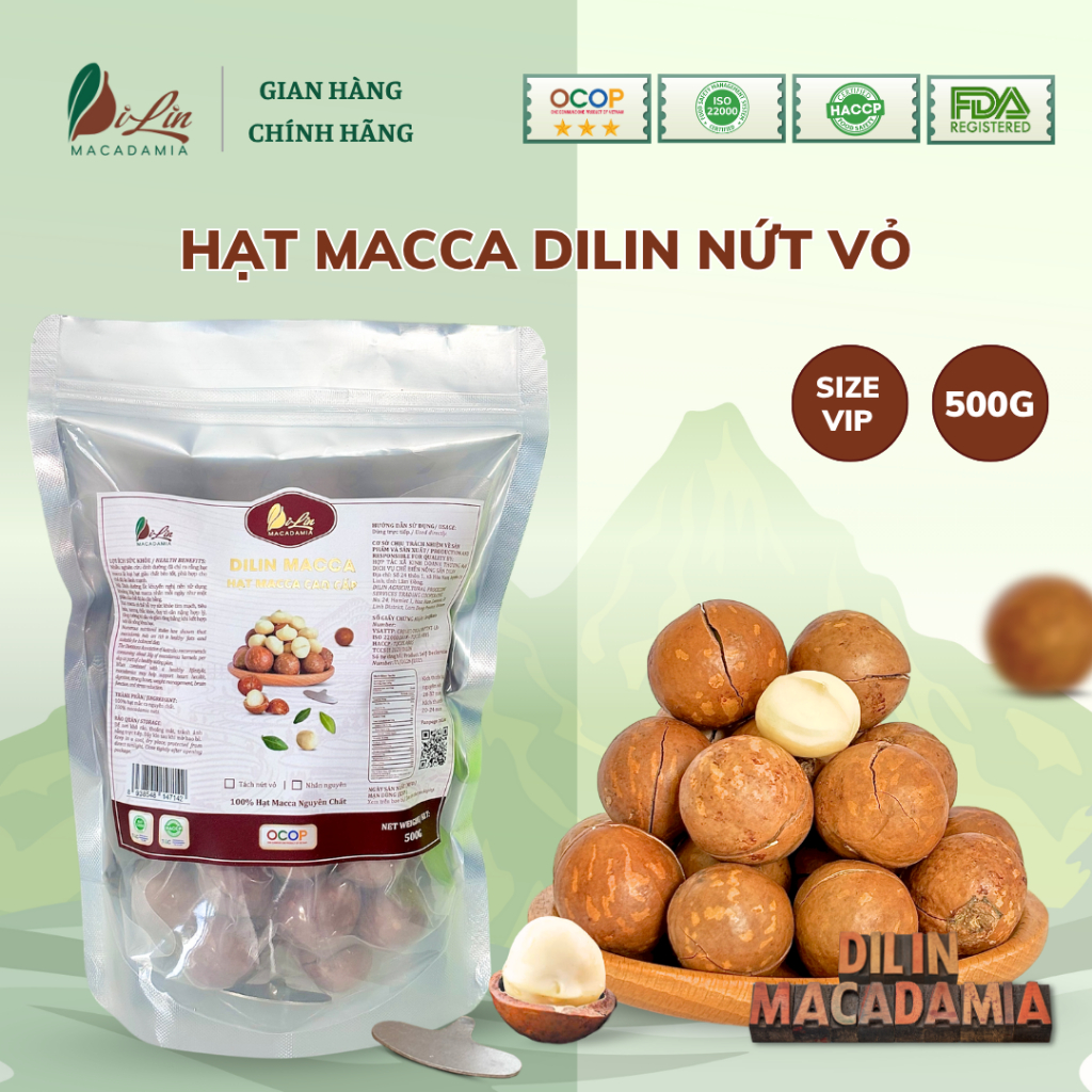 DiLin Hạt Macca Tây Nguyên Nứt Sẵn Size Vip - Premium size (Túi 500g ...