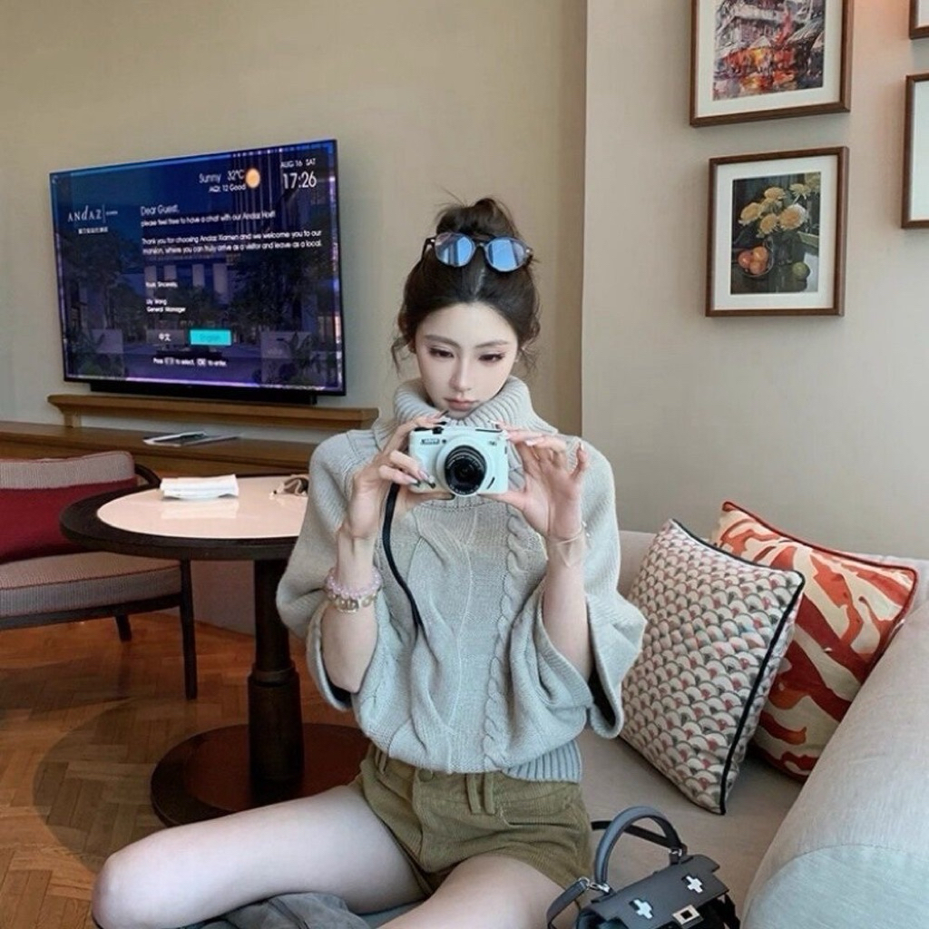 Ssu.Studio// ÁO LEN CAO CỔ DÁNG CHOÀNG SIU XINH HÀNG QC LOẠI 1 MÁC OK OK