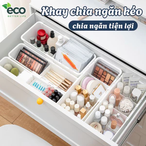 Khay chia ngăn kéo tủ nhựa đa năng, Khay đựng mỹ phẩm, đồ trang điểm, đồ dùng văn phòng tiện lợi