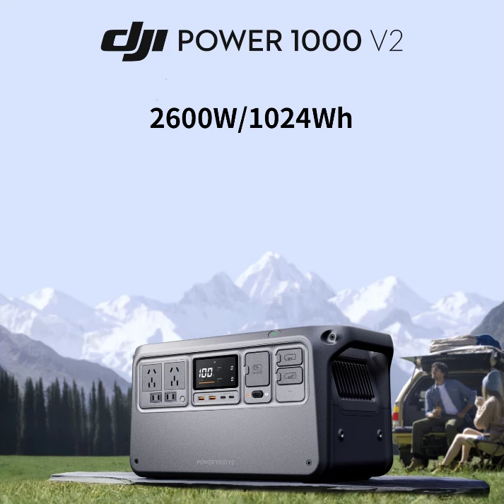 【Model mới】DJI Power 1000V2  Trạm điện di động 2600W/1024WH pin dự phòng 220V Pin di động 1,2 giờ.hàng chính hãng