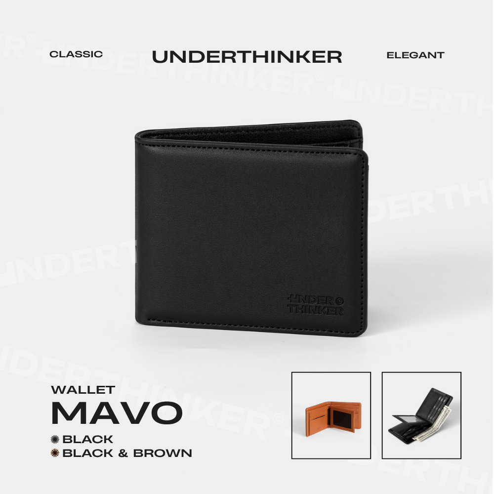 Ví Da PU Ngang MAVO Basic Bóp Đựng Tiền Thẻ Nhiều Ngăn Cầm Tay Nam Nữ Unisex | UNDER THINKER