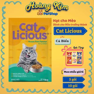 Cat Licious ( 5kg ) Thức ăn hạt khô cho Mèo trưởng thành vị Cá Biển ( Kèm quà ) Hoàng Kim Petshop