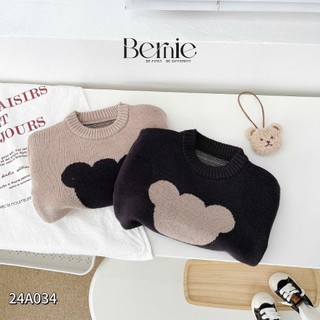 Áo len dài tay hình gấu unisex cho bé, áo len dày dặn giữ ấm, áo len hàng đẹp bé trai