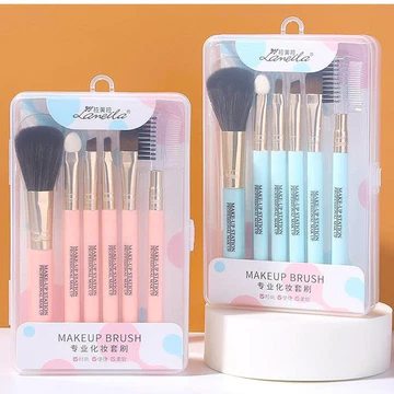 Set 5 Cọ Trang Điểm Mini Lameila Kèm Hộp Đựng Du Lịch - Cọ Phấn Mắt, Cọ Môi, Cọ Má Hồng Chuyên Nghiệp - Bộ Cọ Cá Nhân Mà