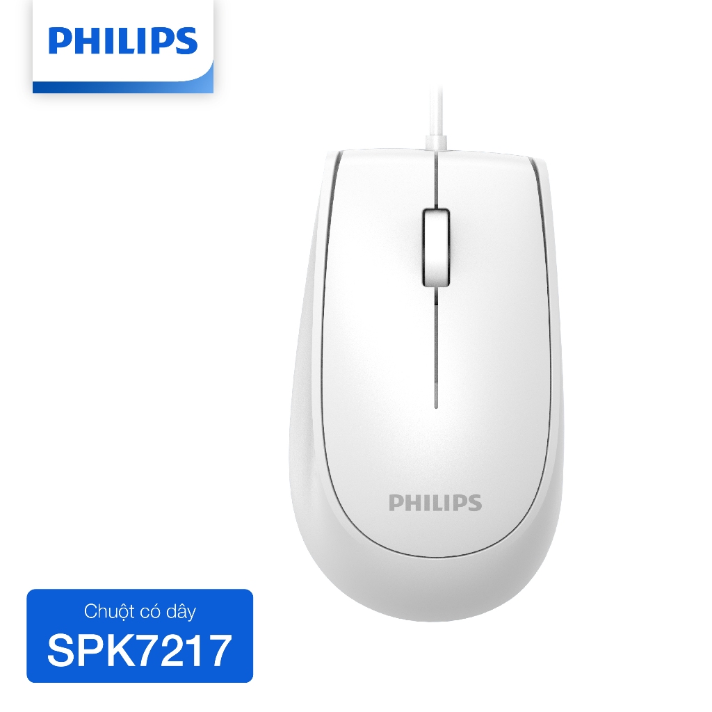 Chuột có dây Philips SPK7217 Chính Hãng – Thiết kế công thái học, dây USB bền, độ nhạy cao