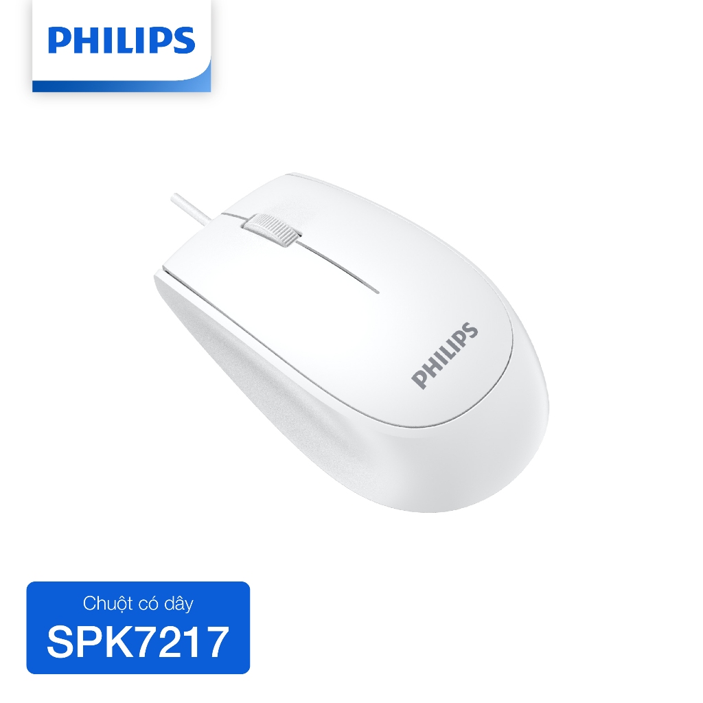 Chuột có dây Philips SPK7217 Chính Hãng – Thiết kế công thái học, dây USB bền, độ nhạy cao