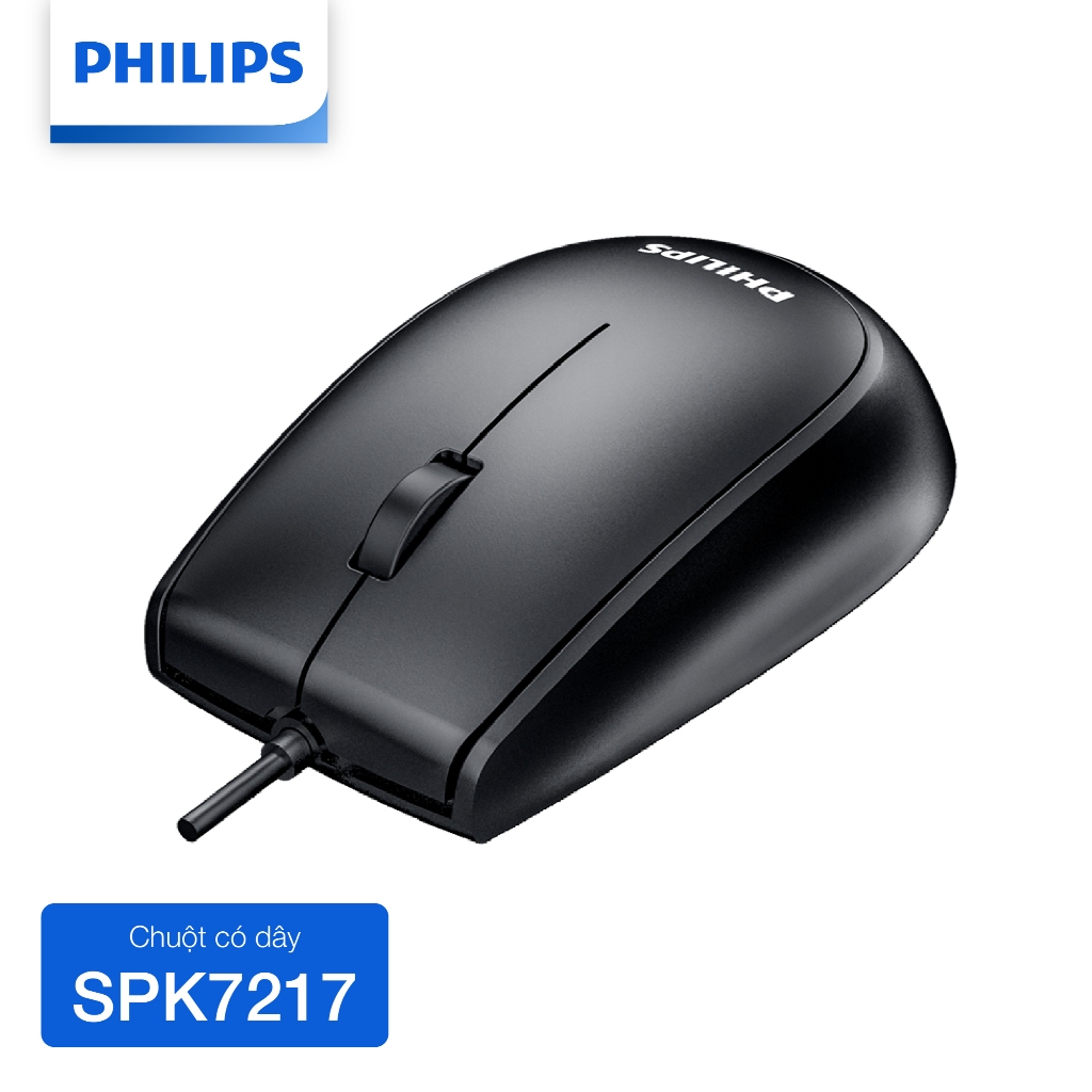 Chuột có dây Philips SPK7217 Chính Hãng – Thiết kế công thái học, dây USB bền, độ nhạy cao