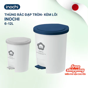 Thùng rác nhựa nắp tròn đạp chân Inochi có lõi Nắp thông minh, tiện dụng 6L/12L