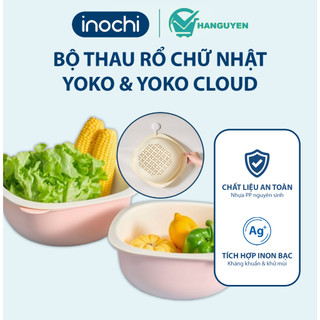 Combo 2 bộ thau rổ Yoko Nest Inochi - thiết kế trang nhã, thoát nước thông minh, dễ vệ sinh và sử dụng tiện lợi