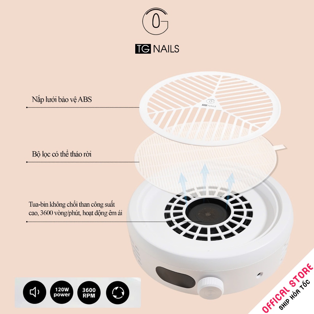 Máy hút bụi móng tay TG NAILS model WL-632 cắm trực tiếp