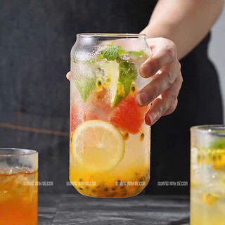 Cốc Thủy Tinh Hình Lon Coca Siêu Xinh, Chịu Nhiệt Cao - Phong Cách RETRO NHẬT BẢN Mới Cho Không Gian