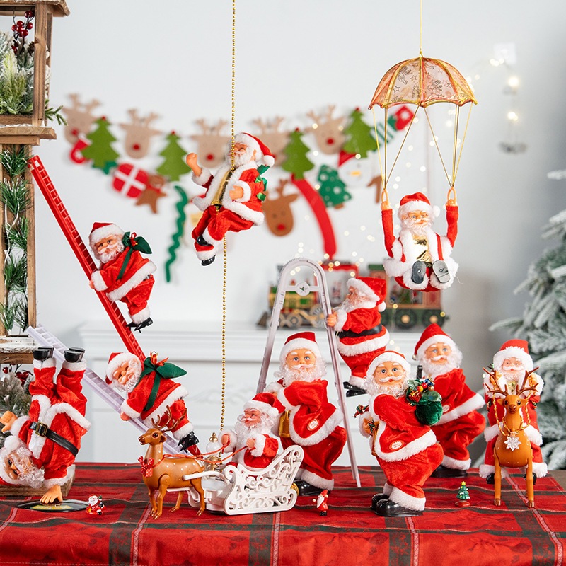 Ông Già Noel Leo Dây Nhảy Dù Tuần Lộc Có Đèn Nhạc Noel Qùa Tặng Trang Trí Giáng Sinh Hot Trend Trang Trí Nhà Cửa-PUHOUSE