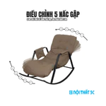Ghế bập bênh đôi, ghế thư giãn cao cấp nhiều phiên bản, màu sắc chân Oval Nội thất 5C da PU chịu tải tốt — ảnh 7
