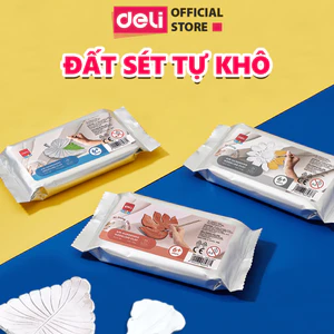 Đất Sét Tự Khô Deli- Đất Sét Mỹ Thuật Túi 250/500/1000g An Toàn Không Mùi Nặn Hình Mẫu Trang Trí