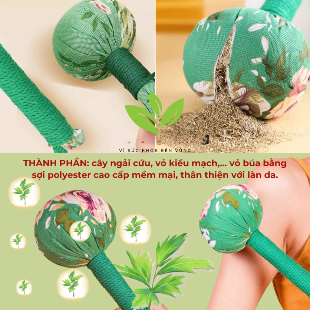 Loại 1 31CM Gậy Ngãi Cứu Thảo Dược DASEP, Gậy Massage Đấm Lưng Cổ Vai Gáy Đả Thông Kinh Mạch Thư Giãn Ngủ Ngon