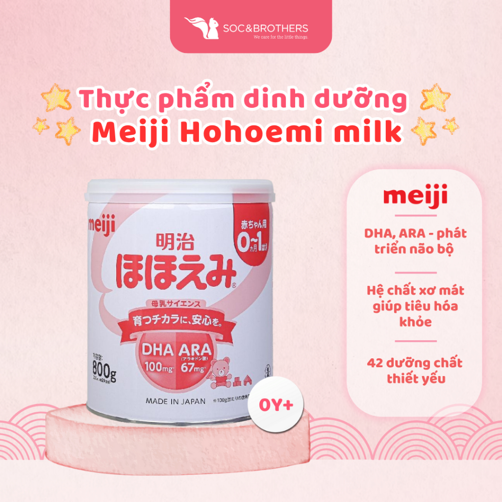 Thực phẩm dinh dưỡng Meiji Hohoemi milk (số 0) 800g (0 - 1 tuổi ...