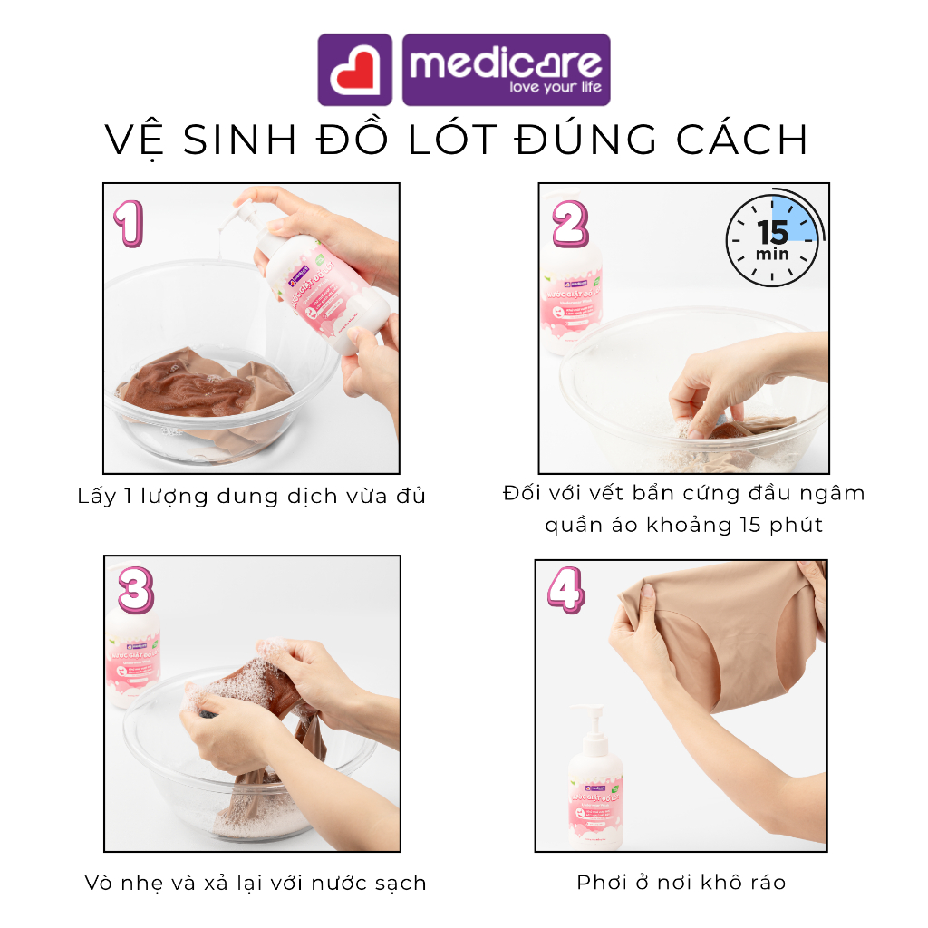 Nước giặt đồ lót MEDiCARE 300ml