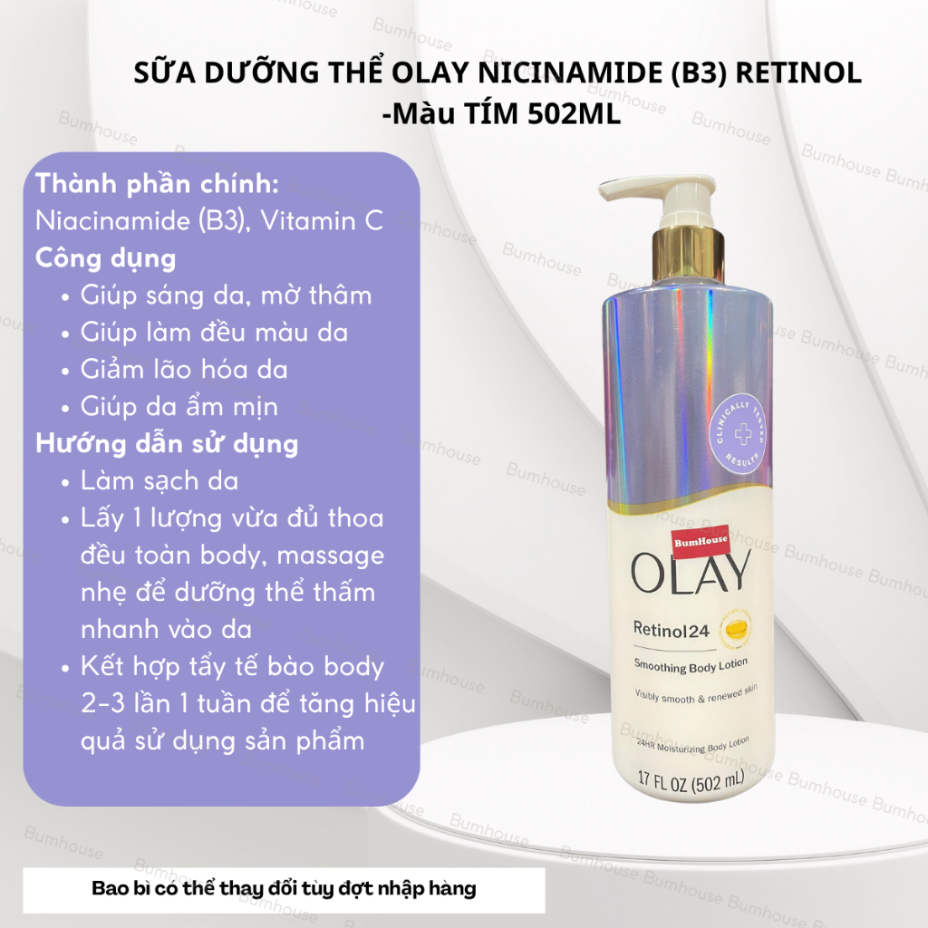 Kem Dưỡng Thể Olay Collagen B3 Firming & Hydrating Body Lotion 502ml/ 574ml