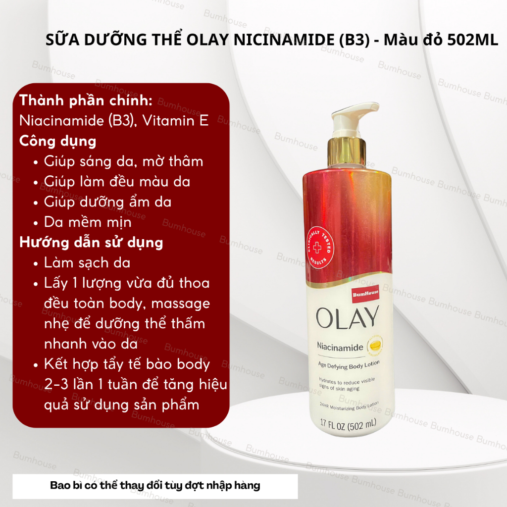 Kem Dưỡng Thể Olay Collagen B3 Firming & Hydrating Body Lotion 502ml/ 574ml