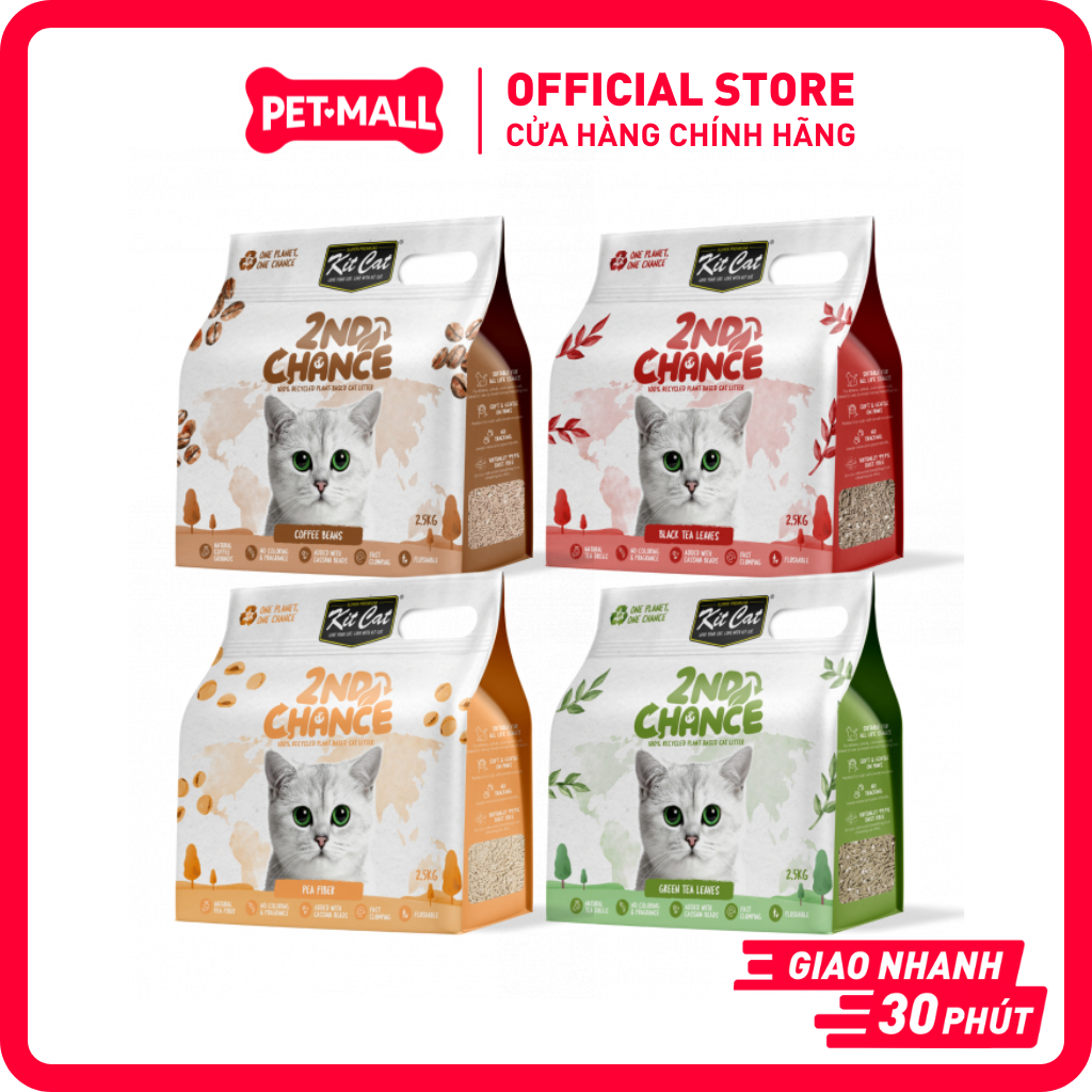 Cát Vệ Sinh Hữu Cơ Cho Mèo Kit Cat 2ND 2.5KG | 7L Chance Plant-Based ...