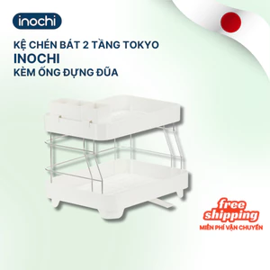 KỆ CHÉN BÁT 2 TẦNG nhựa Inox Tokyo Inochi - Có khay thoát nước thông minh, tiện dụng