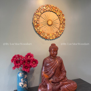 Tranh gỗ treo tường MẶT TRỜI LỘC MỘC - Trang trí không gian - Handmade Decor Nghệ Thuật thiên nhiên