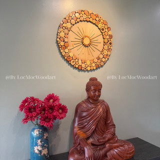 Tranh gỗ treo tường MẶT TRỜI LỘC MỘC - Trang trí không gian - Handmade Decor Nghệ Thuật thiên nhiên