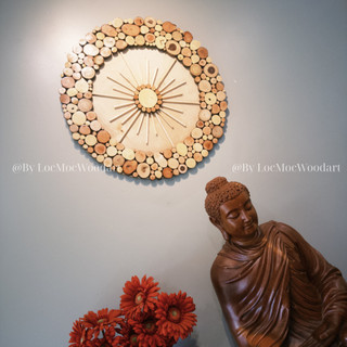 Tranh gỗ treo tường MẶT TRỜI LỘC MỘC - Trang trí không gian - Handmade Decor Nghệ Thuật thiên nhiên