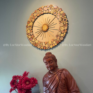 Tranh gỗ treo tường MẶT TRỜI LỘC MỘC - Trang trí không gian - Handmade Decor Nghệ Thuật thiên nhiên