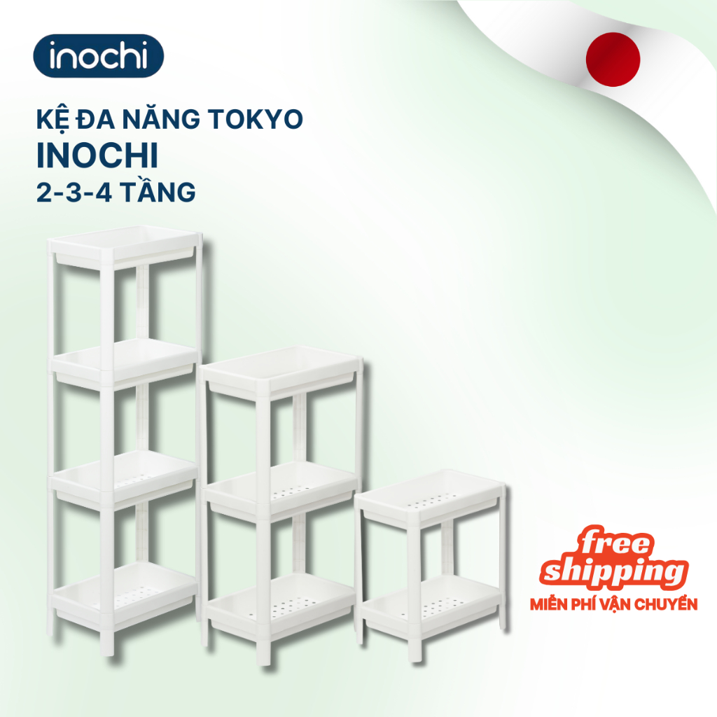 Kệ đa năng Tokyo Inochi 2/3/4 tầng nhựa cứng, phù hợp không gian nhà bếp, phòng khách, phòng ngủ