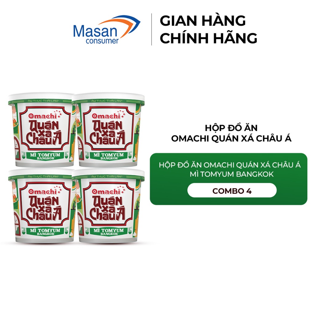 [Chọn Món] Combo 4 Hộp đồ ăn Omachi Quán Xá Châu Á