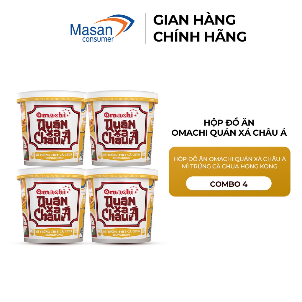 [Chọn Món] Combo 4 Hộp đồ ăn Omachi Quán Xá Châu Á