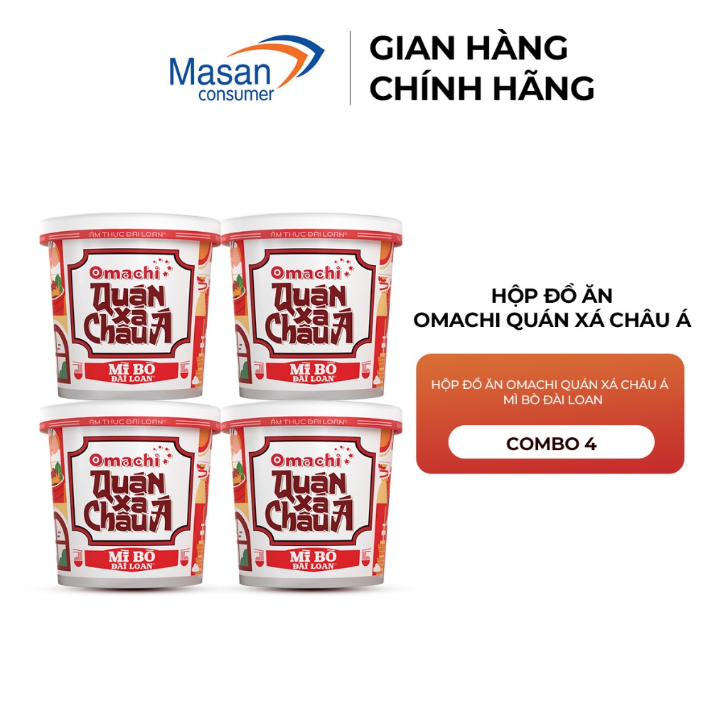 [Chọn Món] Combo 4 Hộp đồ ăn Omachi Quán Xá Châu Á