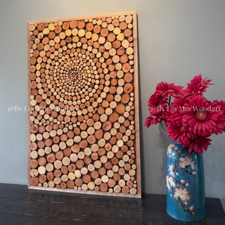Tranh gỗ treo tường Lốc Xoáy LỘC MỘC kích thước 40x60cm - Handmade Decor Nghệ Thuật thiên nhiên