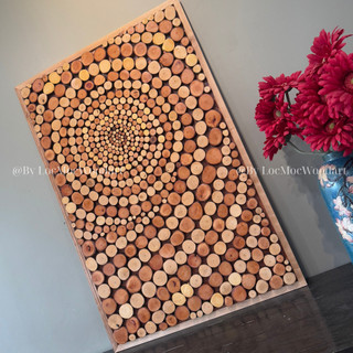 Tranh gỗ treo tường Lốc Xoáy LỘC MỘC kích thước 40x60cm - Handmade Decor Nghệ Thuật thiên nhiên