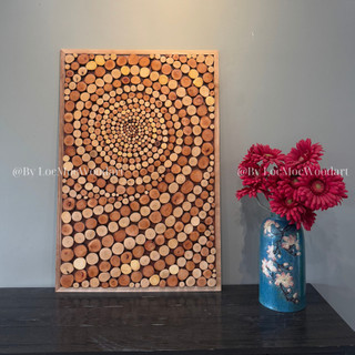 Tranh gỗ treo tường Lốc Xoáy LỘC MỘC kích thước 40x60cm - Handmade Decor Nghệ Thuật thiên nhiên