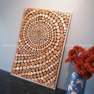 Tranh gỗ treo tường Lốc Xoáy LỘC MỘC kích thước 40x60cm - Handmade Decor Nghệ Thuật thiên nhiên